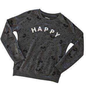 Disney 'Happy' Mickey Print Sweater Gray size XS